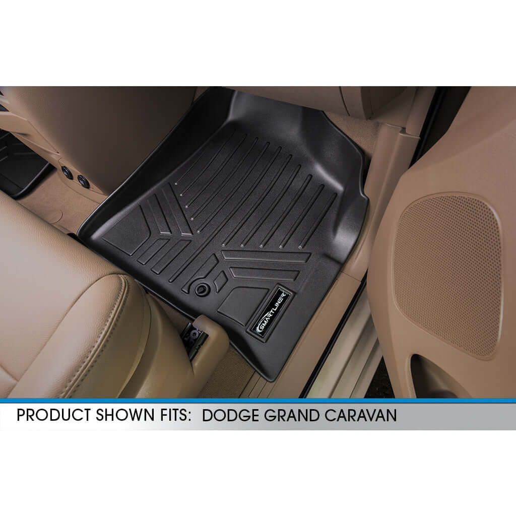 2013-2020 Dodge Grand Caravan Floor Liners | 2nd Row Bucket Seats, With Super Console | SMARTLINER
