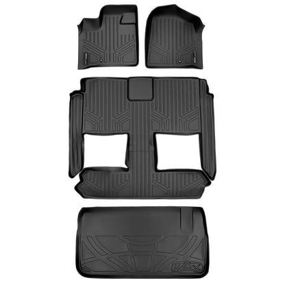 2008-2012 Dodge Grand Caravan Floor Liners | 2nd Row Stow'n Go Bucket Seats, With Super Console | SMARTLINER