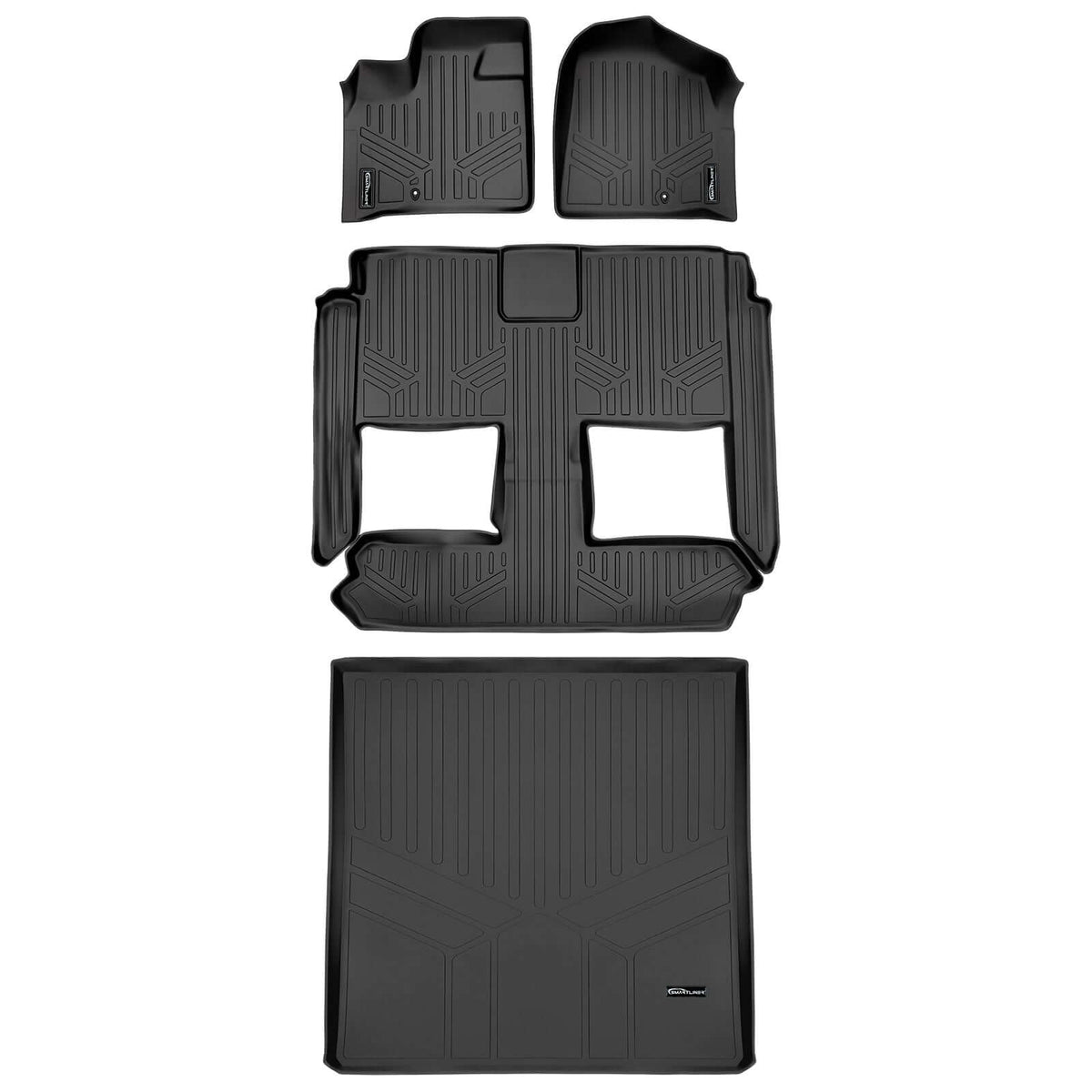 2013-2020 Dodge Grand Caravan Floor Liners | 2nd Row Bucket Seats, With Super Console | SMARTLINER