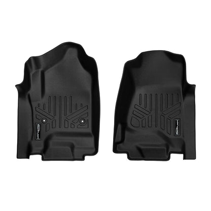 2014-2018 GMC Sierra 1500 Floor Liners|Crew Cab Models (Does NOT provide over-the-hump coverage. Only fits carpet models. Fits both bench and bucket seat models. 2nd row half coverage. Not 4x4 Shifters - No E-Assist Models)|SMARTLINER