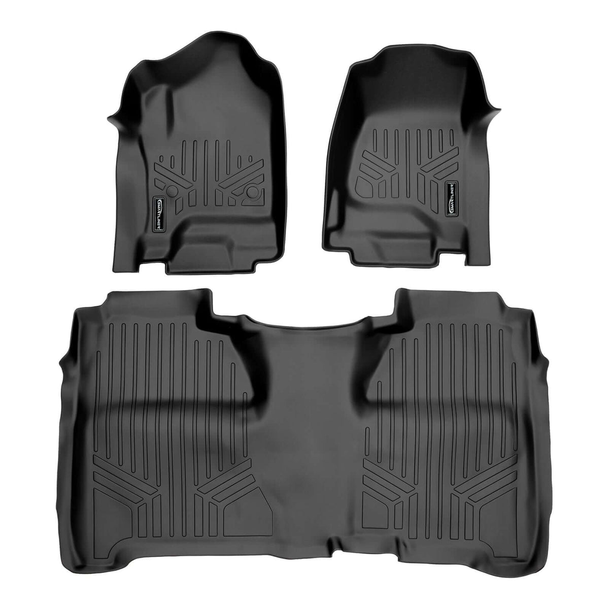 2014-2018 GMC Sierra 1500 Floor Liners|Crew Cab Models (Does NOT provide over-the-hump coverage. Only fits carpet models. Fits both bench and bucket seat models. 2nd row full coverage. Not 4x4 Shifters - No E-Assist Models)|SMARTLINER