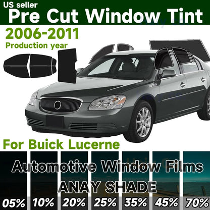 Precut Window Tint Kit for Buick Lucerne (2006–2011) | UV-IR Block & Privacy Film