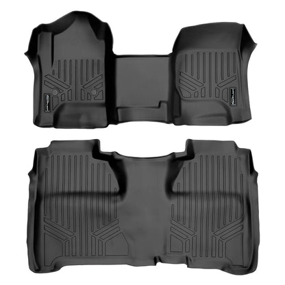 2015-2019 Chevrolet Silverado 2500 HD Floor Liners|Crew Cab Models (Provides over-the-hump coverage. Only fits carpet models. Fits bench seat models. 2nd row full coverage. Not 4x4 Shifters - No E-Assist Models)|SMARTLINER