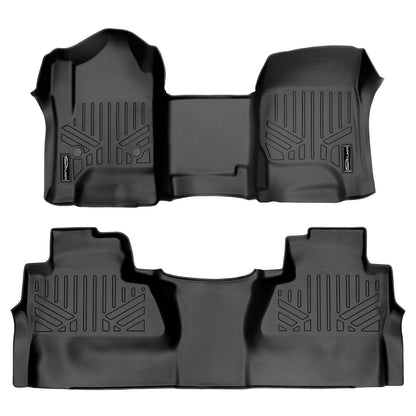 2015-2019 Chevrolet Silverado 2500 HD Floor Liners|Crew Cab Models (Provides over-the-hump coverage. Only fits carpet models. Fits bench seat models. 2nd row half coverage. Not 4x4 Shifters - No E-Assist Models)|SMARTLINER