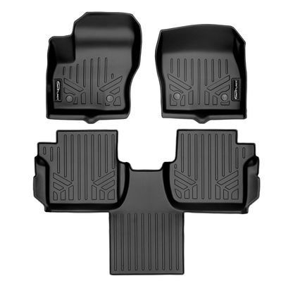 2014-2017 Ford Transit Connect Floor Liners|Long Wheel Base, Passenger Van Models (Wagon / LWB W/Secondary Footrest For 2nd row Bucket)|SMARTLINER