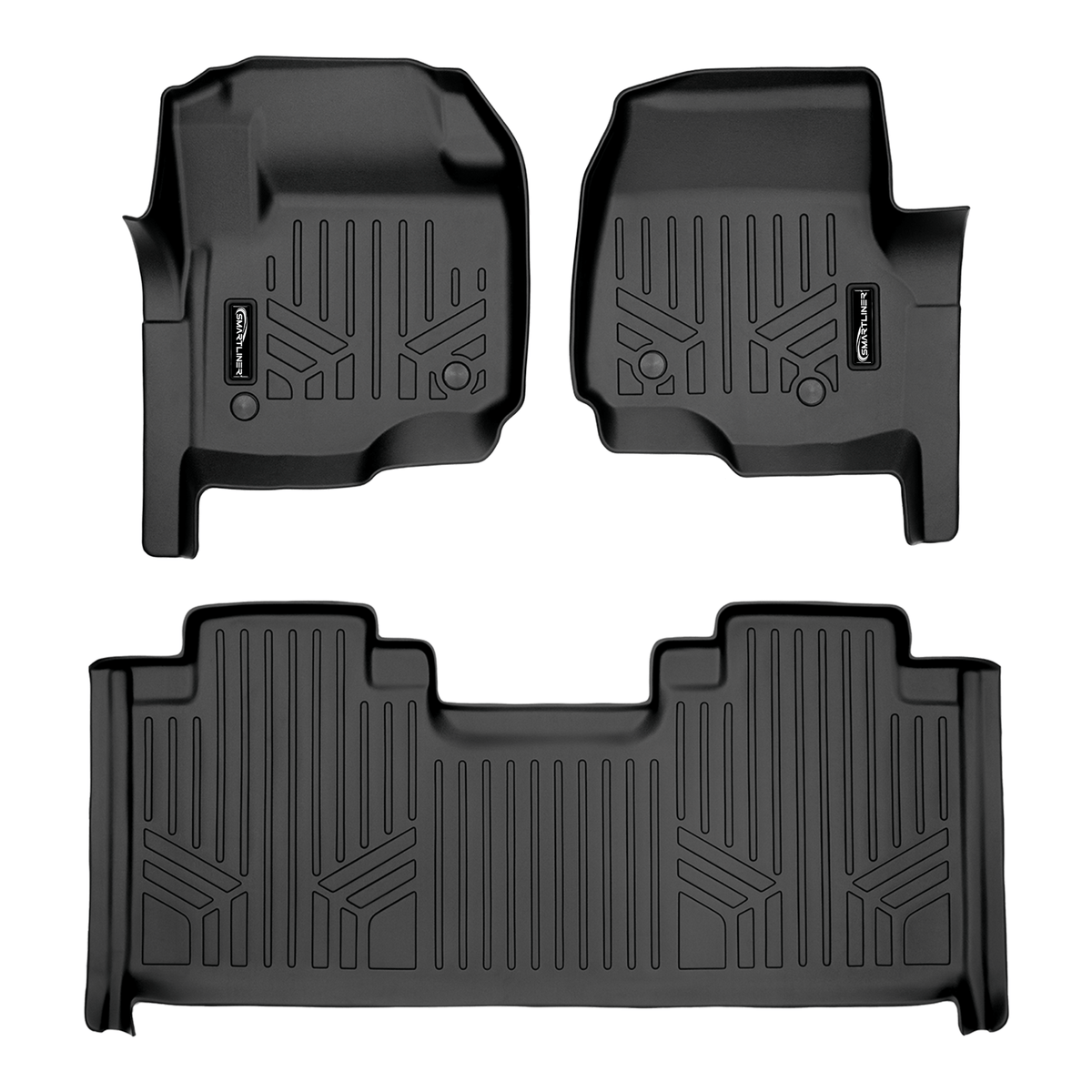 2017-2026 Ford F-250 Floor Liners|1st Row bucket seats /1st Row Not Over the hump coverage / With 2nd row Under-Seat Storage|SMARTLINER