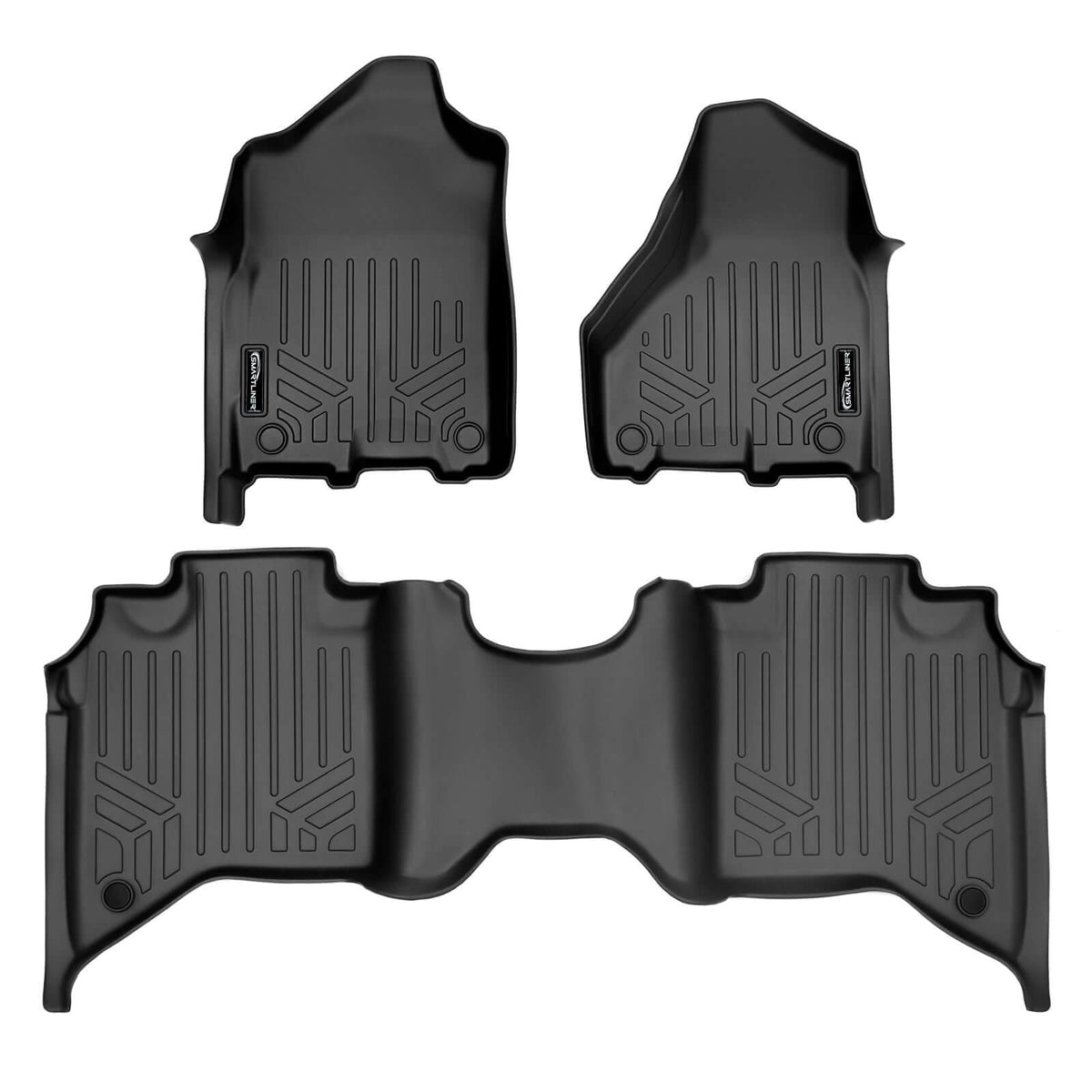 2019-2026 Ram 3500 Floor Liners|Crew Cab Models (No 4x4 Shifter / No PTO /. Floor hooks on the driver side, no over the hump coverage)|SMARTLINER