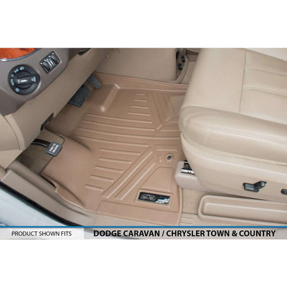2008-2012 Dodge Grand Caravan Floor Liners | 2nd Row Stow'n Go Bucket Seats, With Super Console | SMARTLINER