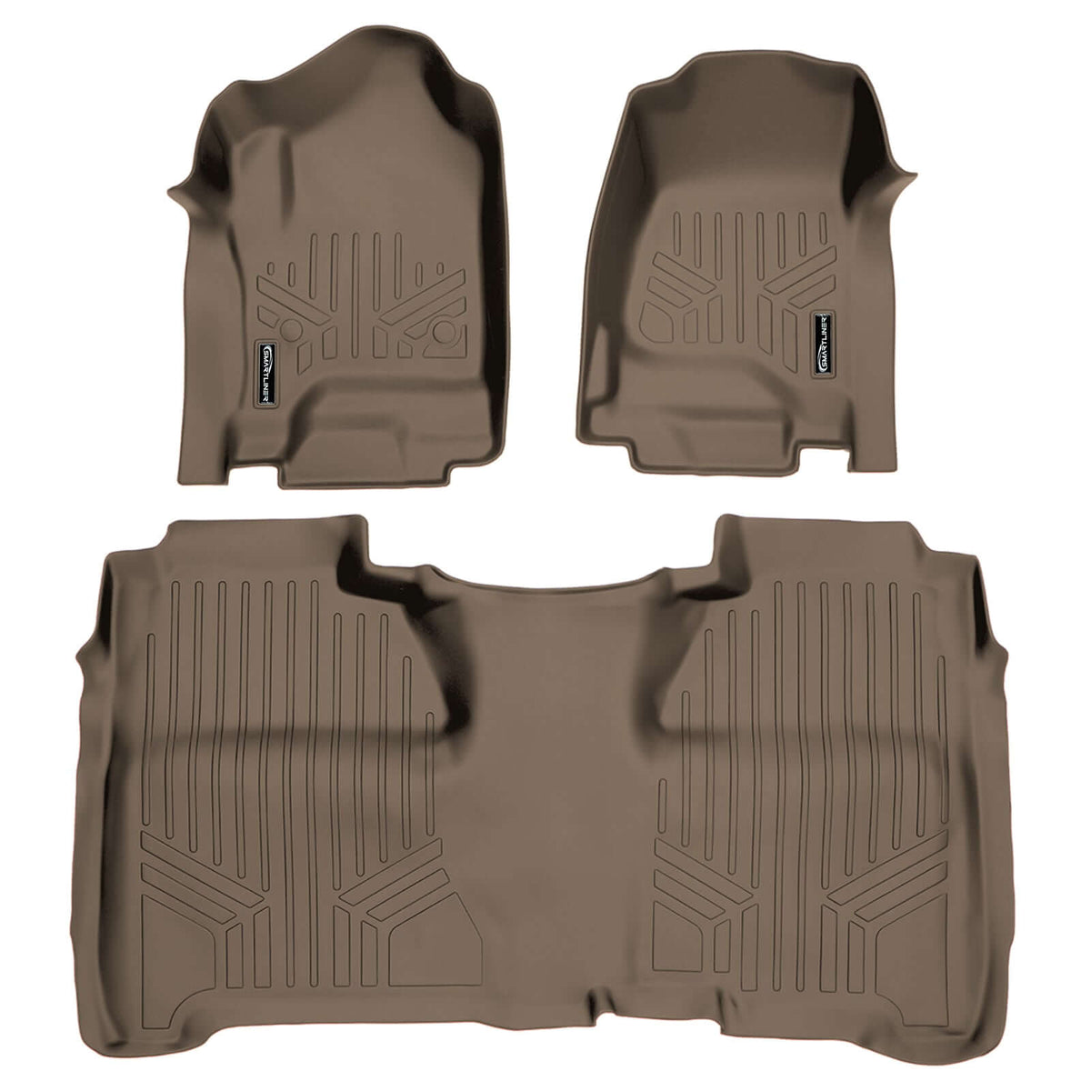 2014-2018 GMC Sierra 1500 Floor Liners|Crew Cab Models (Does NOT provide over-the-hump coverage. Only fits carpet models. Fits both bench and bucket seat models. 2nd row half coverage. Not 4x4 Shifters - No E-Assist Models)|SMARTLINER
