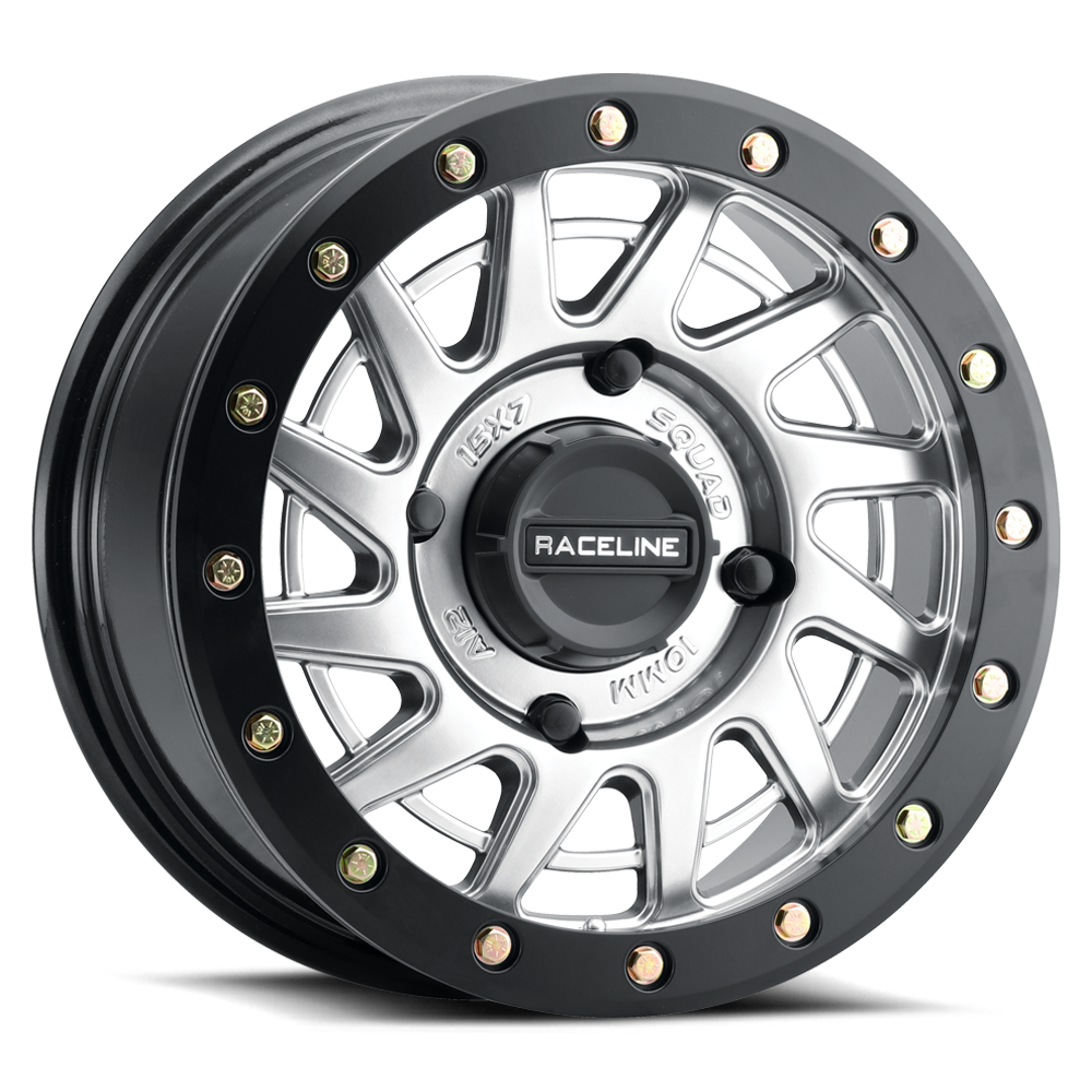 Raceline SQUAD HYPER SILVER W/ BLACK RING 15X7 4X137 +10
