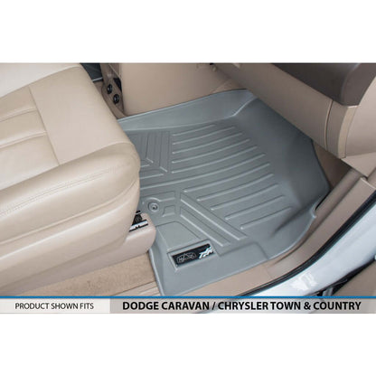 2008-2012 Dodge Grand Caravan Floor Liners | 2nd Row Stow'n Go Bucket Seats, With Super Console | SMARTLINER