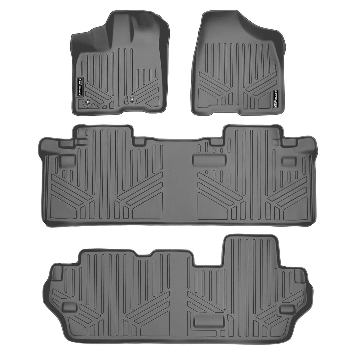 2011-2012 Toyota Sienna Floor Liners|8 Passenger Models (with cover for 2nd row sliding track)|SMARTLINER
