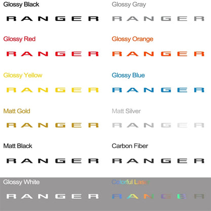 Tailgate Insert & Indent Letter Decal for Ford Ranger (2019–2021) | Vinyl Truck Sticker