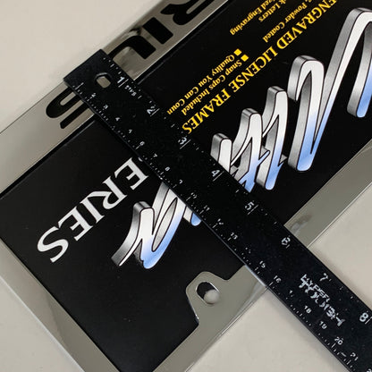 ELITE AUTOMOTIVE PRODUCTS Pruis Emblem Solid Brass License Plate Frame Chrome