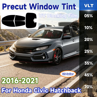 Precut Window Tint Kit for Honda Civic Hatchback (2016–2021) | UV-IR Block & Privacy Film