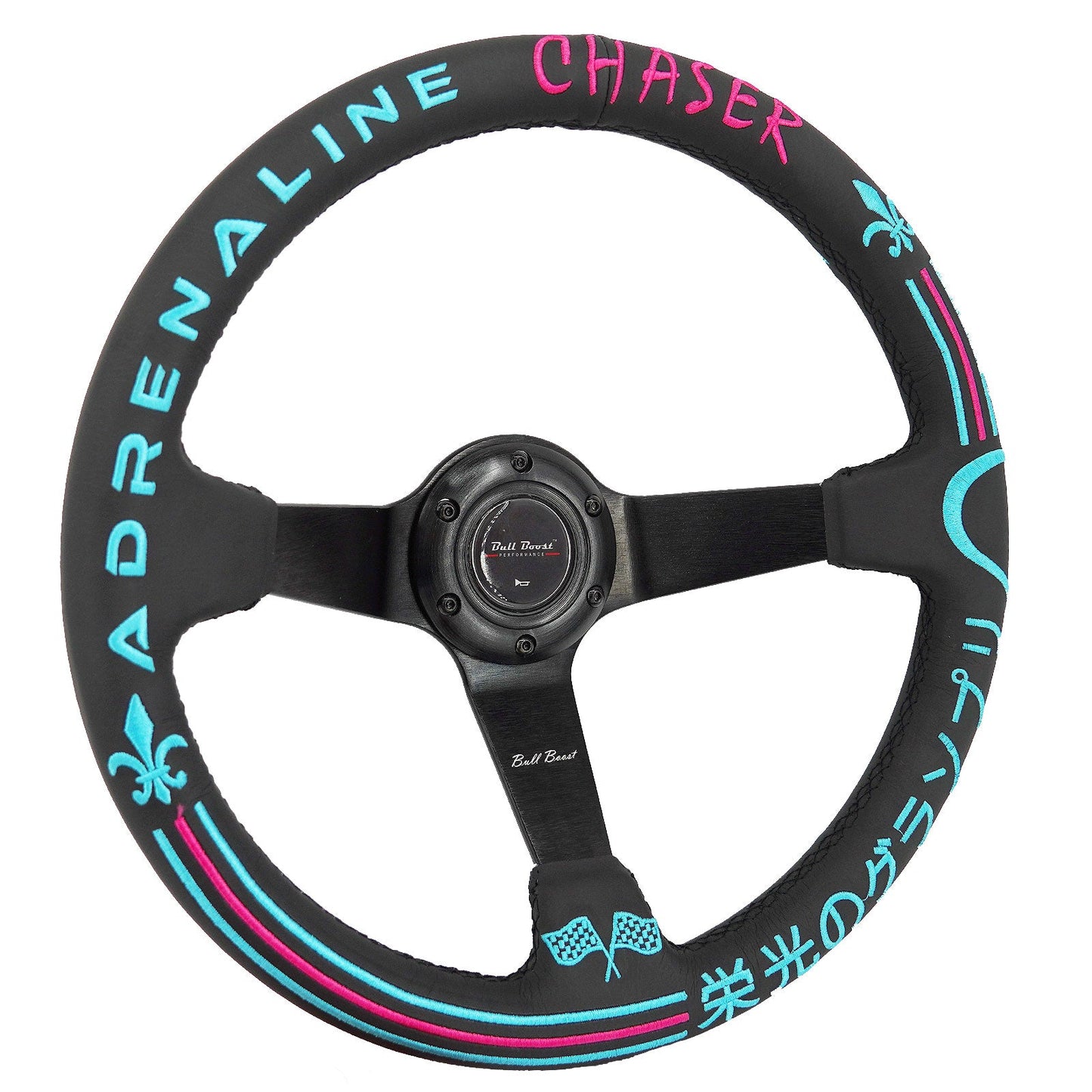 Universal Adrenaline Chase 350mm 3"Deep Dish 6-Bolt Steering Wheel | 150 Entries