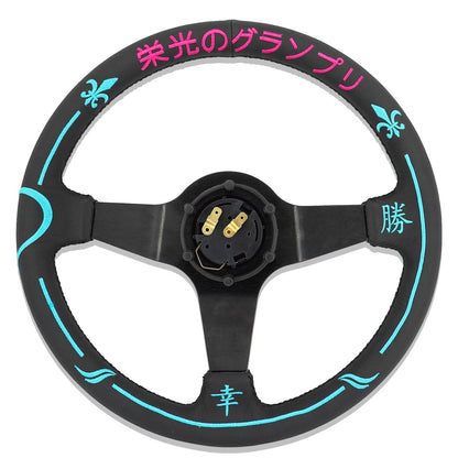 350mm Steering Wheel + Short Hub Adapter Kit For Mazda Miata RX-7 RX-8 MX-3 MX-6