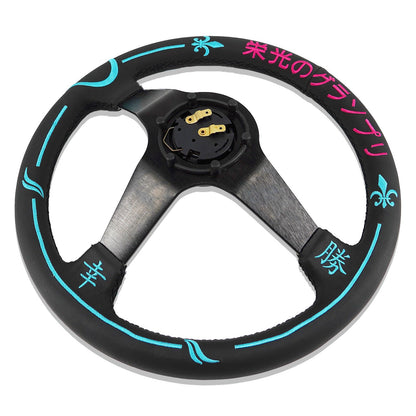 350mm Steering Wheel + Short Hub Adapter Kit For Mazda Miata RX-7 RX-8 MX-3 MX-6