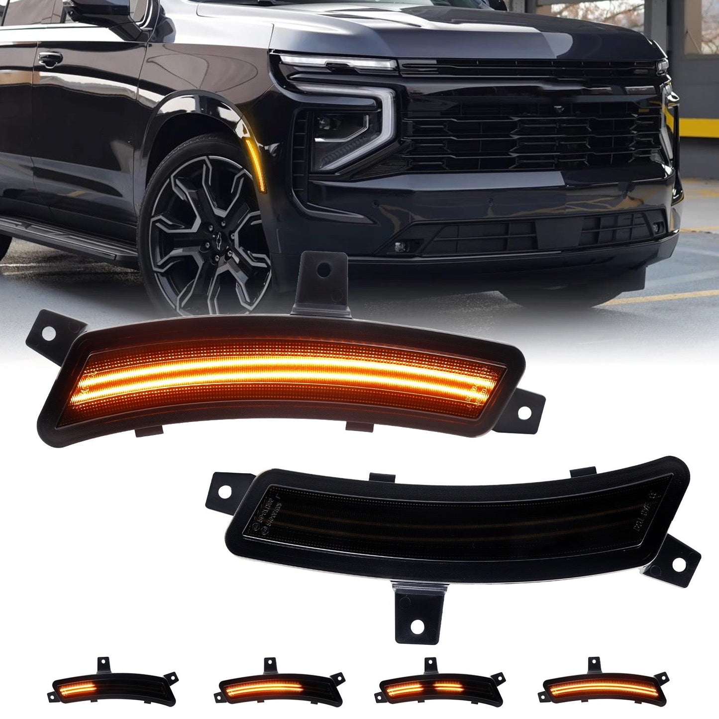 TAHOE/SUBURBAN/YUKON/ESCALADE 25-26 FRONT DYNAMIC SMOKED LED SIDE MARKERS