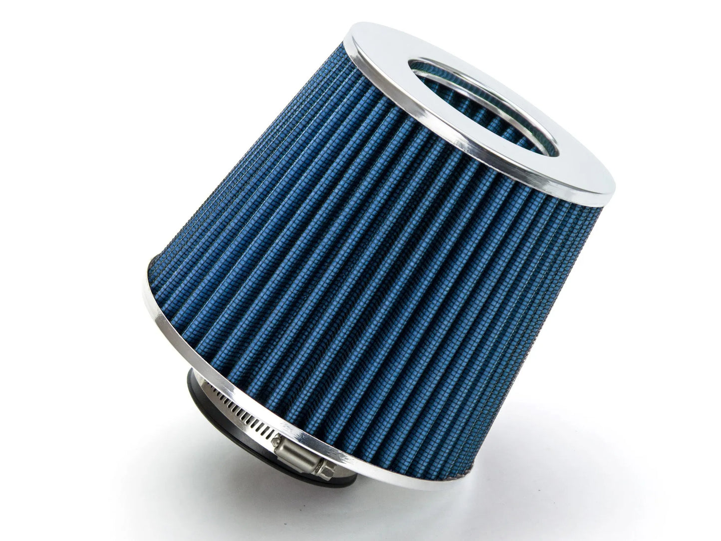 3” Inch (76mm) Universal Clamp-On Air Filter – Dry Washable Cone Intake Replacement | Rtunes Racing | BLUE AF3B