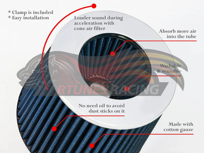 Short Ram Air Intake Kit For 1992-1996 Lexus ES300 Sedan3.0L V6 | Rtunes Racing | SI-TY-09BL