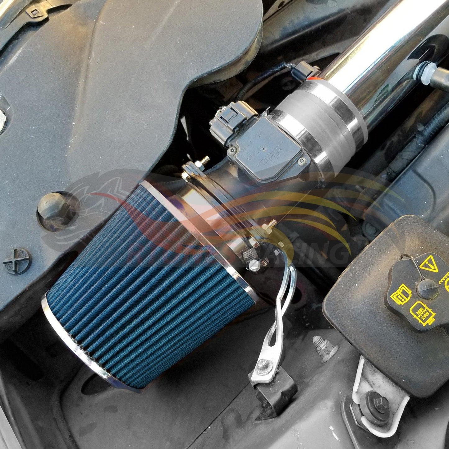 3” Inch (76mm) Universal Clamp-On Air Filter – Dry Washable Cone Intake Replacement | Rtunes Racing | BLUE AF3B