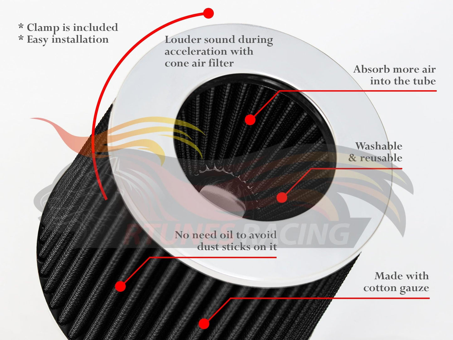 Short Ram Air Intake Kit For 1999-2006 VW Golf/Jetta/Beetle, 2000-2006 Audi TT | Rtunes Racing | WSI-VW-04GYB