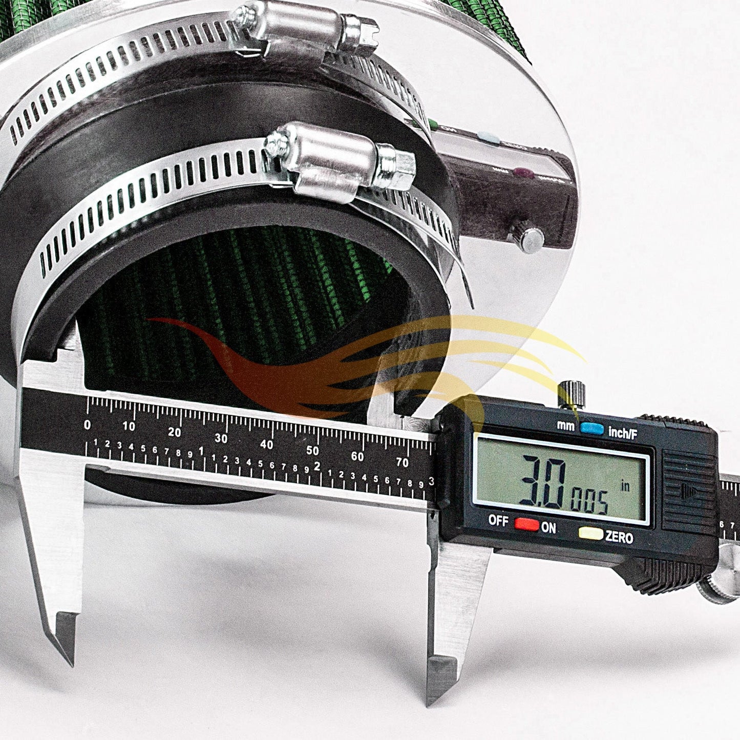 3” Inch (76mm) Universal Clamp-On Air Filter – Dry Washable Cone Intake Replacement | Rtunes Racing | GREEN AF3GN