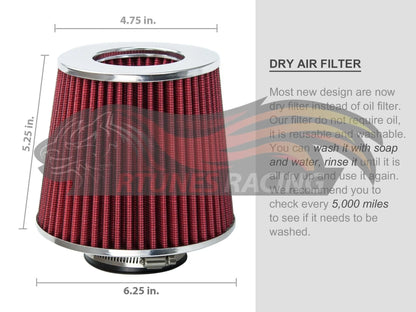 Short Ram Air Intake Kit For 2008-2014 Mitsubishi Lancer 2.0L, 2.4L L4 N/A Only | Rtunes Racing | SI-MT-08RD