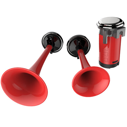 Red Air Horn x2 with Compressor
