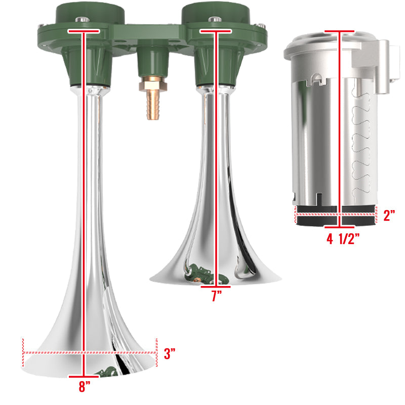 Chrome 115db x2 Air Horn w/ Compressor Kit