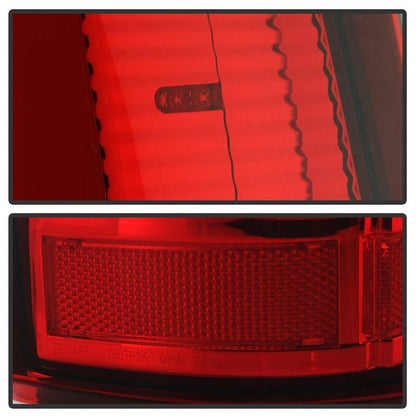 SPYDER xTune 03-06 Chevy Silverado 1500 Light Bar Style LED Tail Lights - Red Clear (ALT-JH-CS03-LBLED-RC) 9036828
