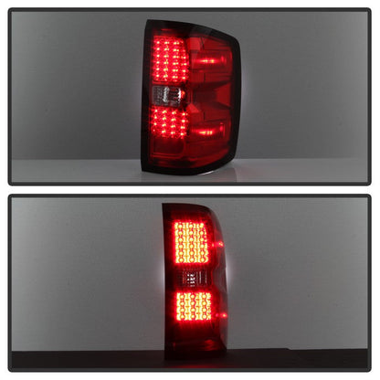 SPYDER xTune Chevy 1500 14-16 / Silverado 2500HD/3500HD LED Tail Lights - Red Clear ALT-JH-CS14-LED-RC 9036569