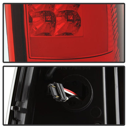 SPYDER xTune 99-02 Chevy Silverado 1500 Light Bar Style LED Tail Lights - Red Clear (ALT-JH-CS99-LBLED-RC) 9036804