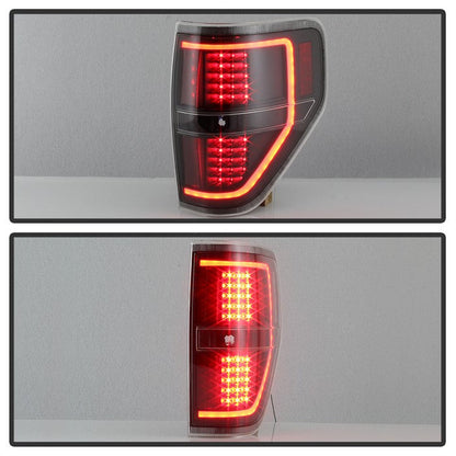 SPYDER xTune 09-14 Ford F-150 Light Bar LED Tail Lights - Black (ALT-JH-FF15009-LBLED-BK) 9042188