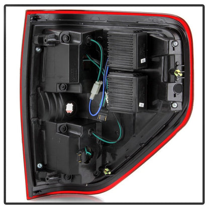 SPYDER xTune 09-14 Ford F-150 Light Bar LED Tail Lights - Red Clear (ALT-JH-FF15009-LBLED-RC) 9042201