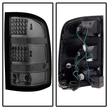 SPYDER Xtune GMC Sierra 07-13 (Not Fit 3500 Dually 4 Rear Wheels) LED Tail Lights Smoked ALT-JH-GS07-LED-SM 9034084
