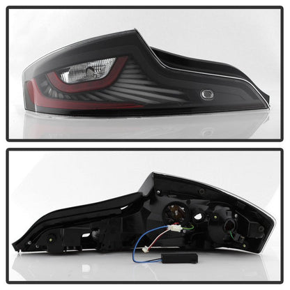 SPYDER xTune 06-07 Infiniti G35 Coupe LED Light Tube Style Tail Lights - Black (ALT-JH-IG3506-LEDLB-BK) 9037719