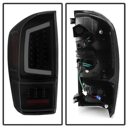 SPYDER xTune 16-18 Toyota Tacoma Light Bar LED Tail Lights - Black Smoked (ALT-JH-TTA16-LBLED-BSM) 9041693