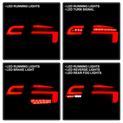 SPYDER 03-08 Audi A3 Full LED Tail Lights - Black (ALT-YD-AA303-LED-BK) 5089076