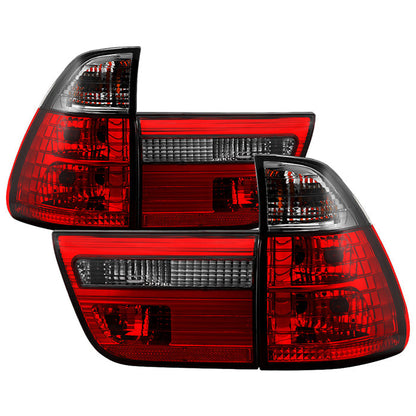 Spyder BMW E53 X5 00-06 4PCS Euro Style Tail Lights- Red Smoke ALT-YD-BE5300-RS 5000842