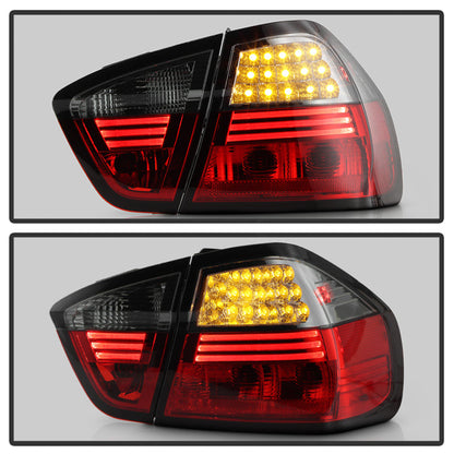 Spyder BMW E90 3-Series 06-08 4Dr LED Tail Lights Red Smoke ALT-YD-BE9006-LED-RS 5000910