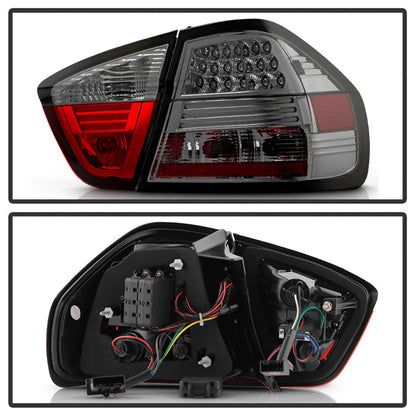 Spyder BMW E90 3-Series 06-08 4Dr LED Tail Lights Smoke ALT-YD-BE9006-LED-SM 5000927