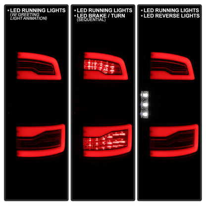 SPYDER 19-24 Dodge Ram 2500/3500 HD LED Tail Lights - Black (ALT-YD-DR19HDLEDAP-GRSEQ-BK) 5089410