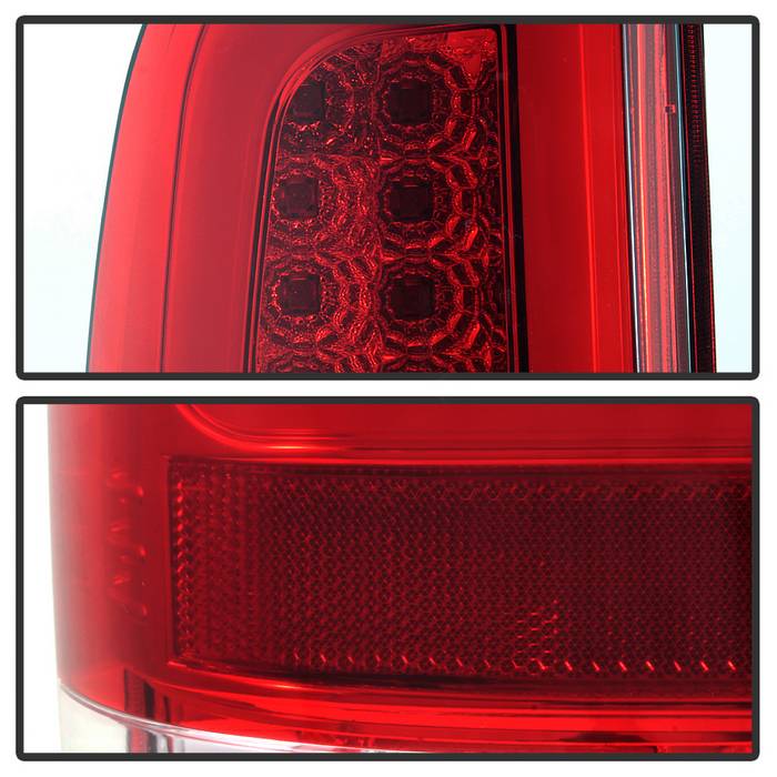 Spyder 08-16 Ford Super Duty F-250 V3 Light Bar LED Tail Lights - Red Clear (ALT-YD-FS07V3-LBLED-RC) 5084736