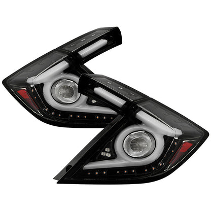 SPYDER 16-19 Honda Civic 5 Door Hatchback Light Bar LED Tail Lights - Black Chrome(ALT-YD-HC16HB-BC) 5088819