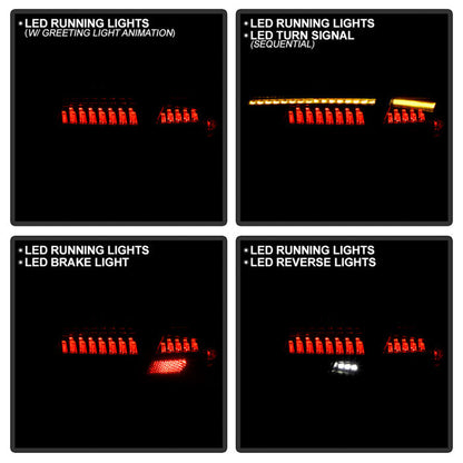SPYDER Apex 22-24 Honda Civic 5-Door LED Tail Lights - Black (ALT-YD-HC225DAP-SEQGR-BK) 5089113