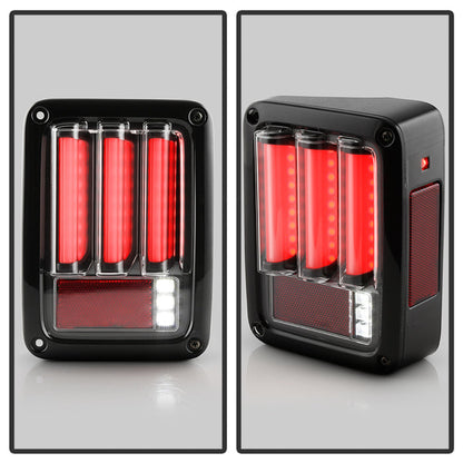 Spyder 07-16 Jeep Wrangler Version 2 Light Bar LED Tail Lights - Black (ALT-YD-JWA07V2-LBLED-BK) 5084774