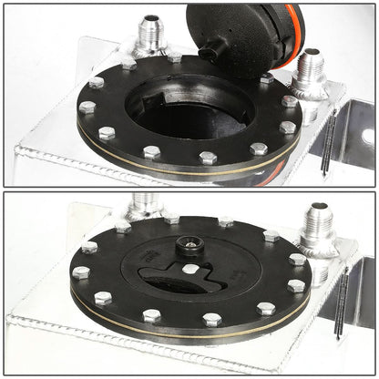 1 Gallon Aluminum Fuel Cell Gas Tank - Polished Bottom Feed