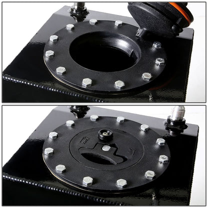 3 Gallon Aluminum Fuel Cell Gas Tank - Black with Bottom Feed
